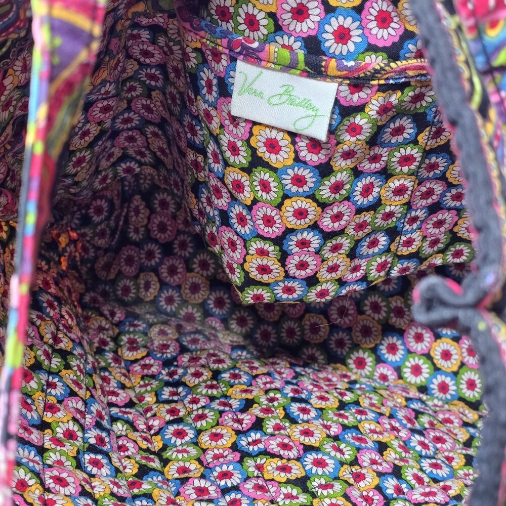 Vera Bradley Cotton Quilted Symphony In Hue Tote Bag RETIRED - Picture 6 of 6